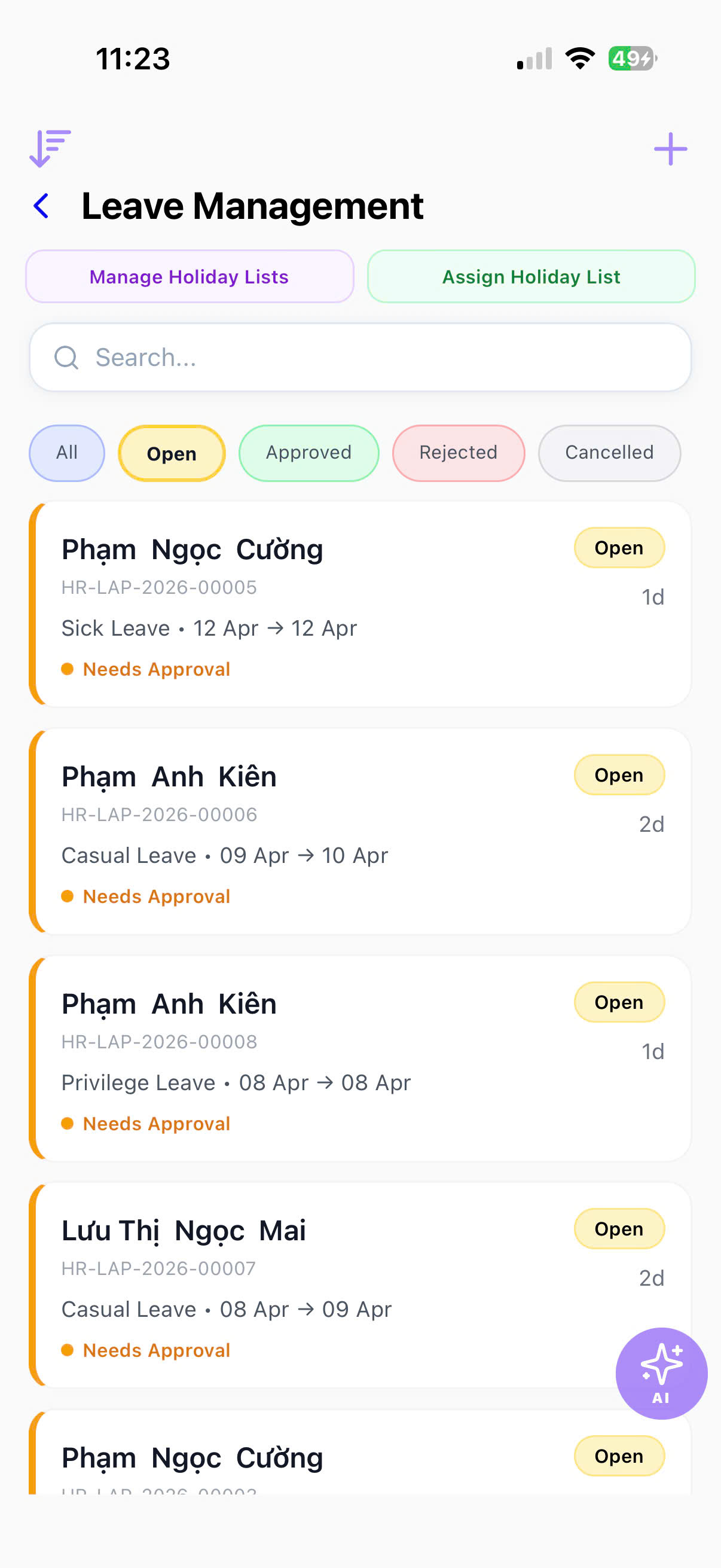 Ben One app screenshot
