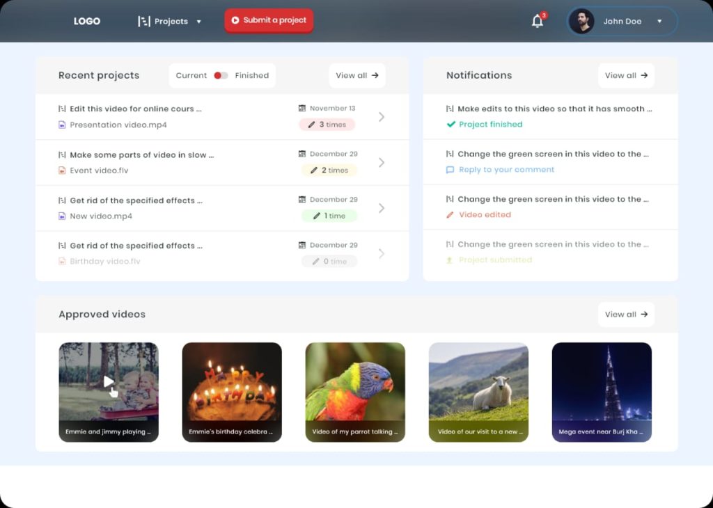 QuickPost Pro customer home screen
