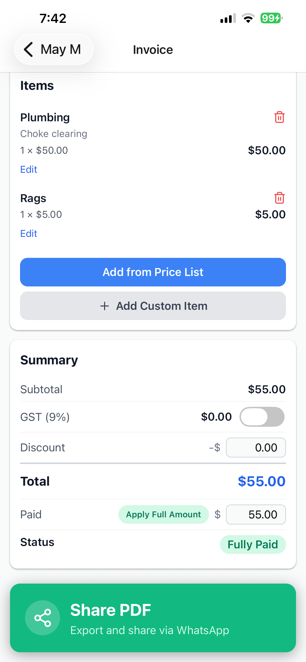 Handyman app screenshot