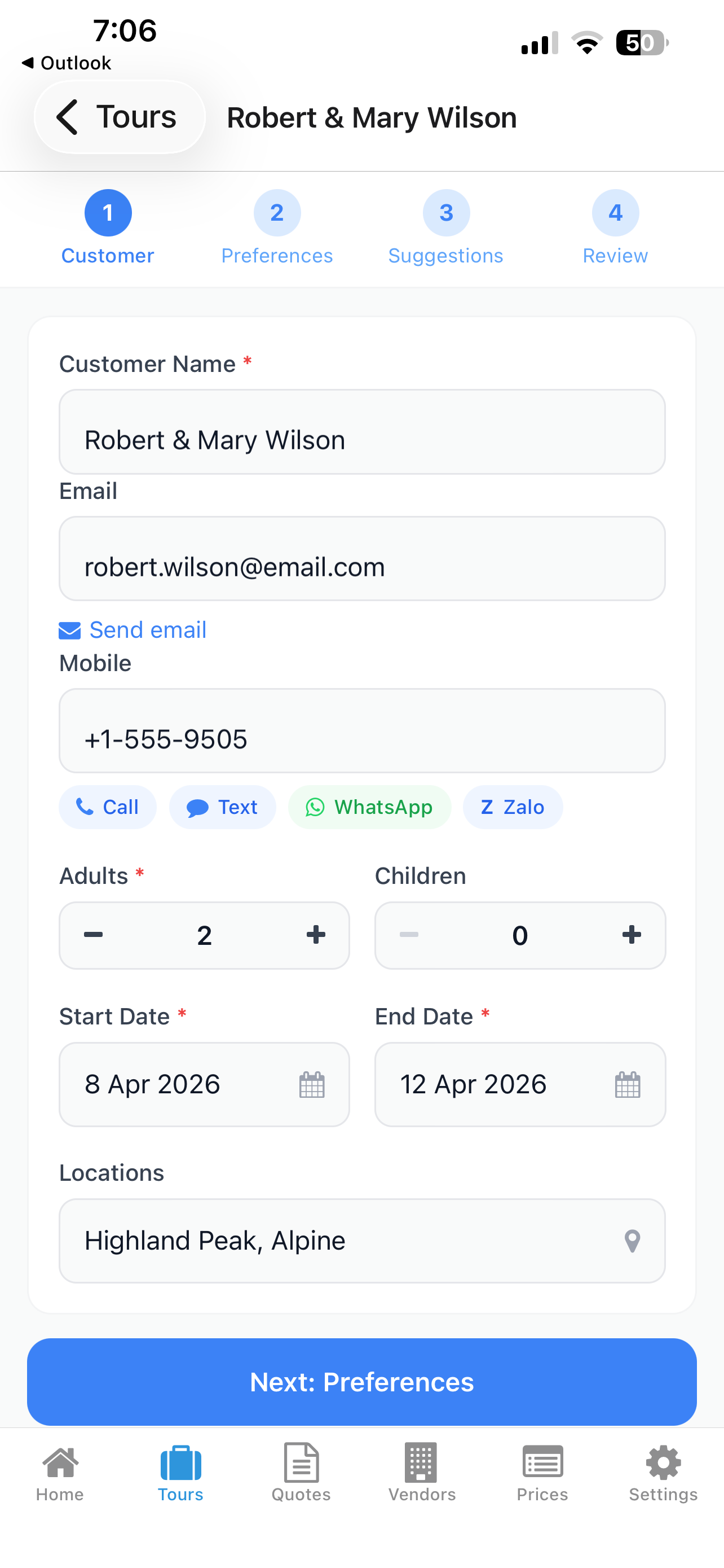 Tour Maker app screenshot
