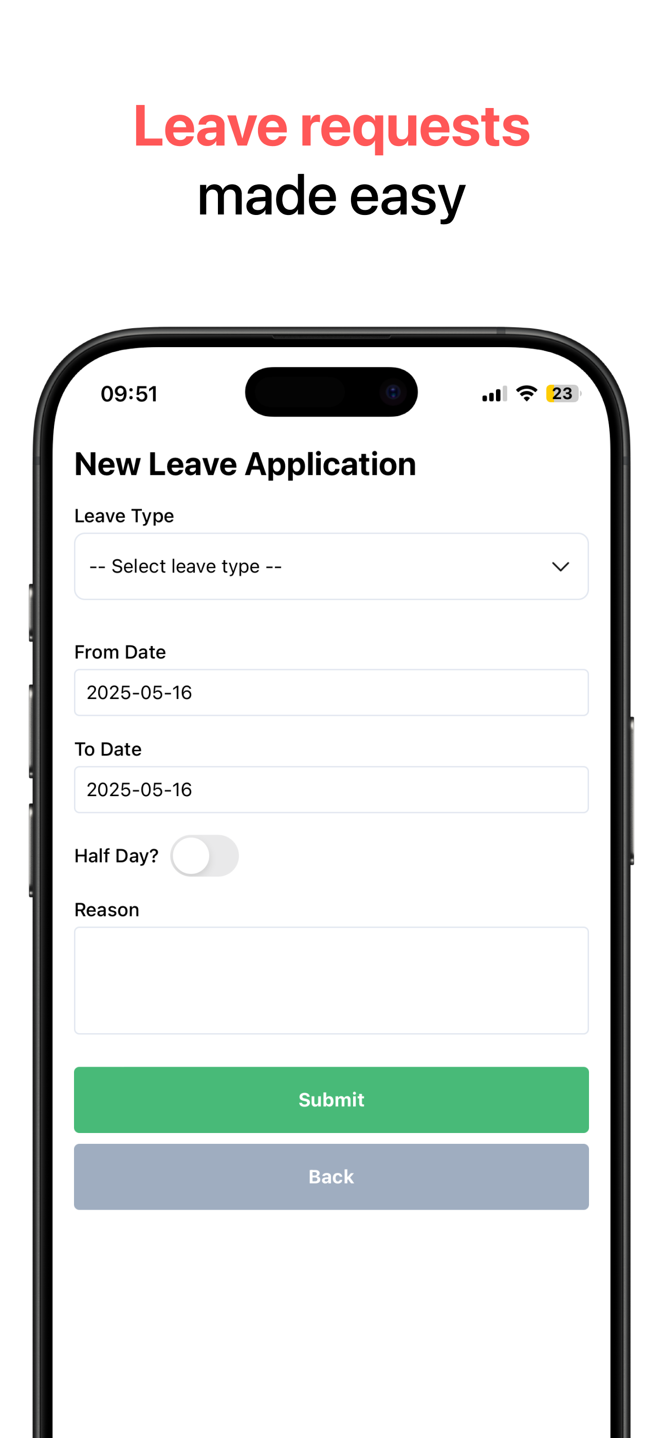 Ben Employee app screenshot