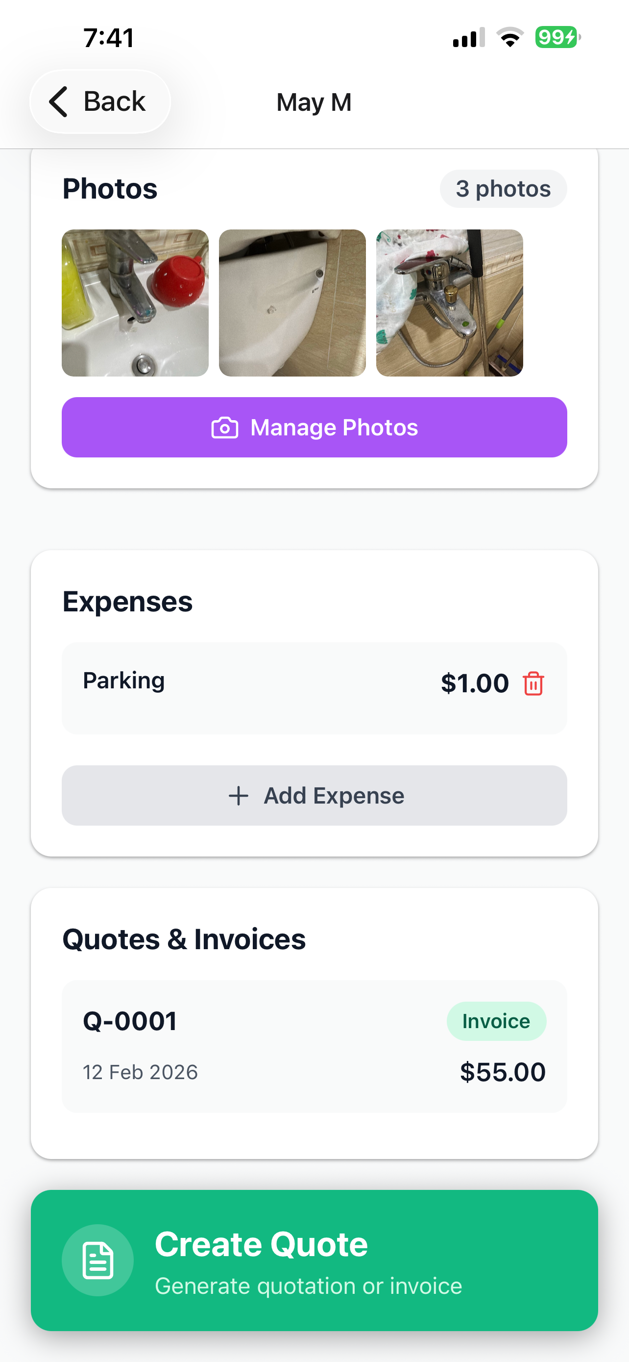 Handyman app screenshot