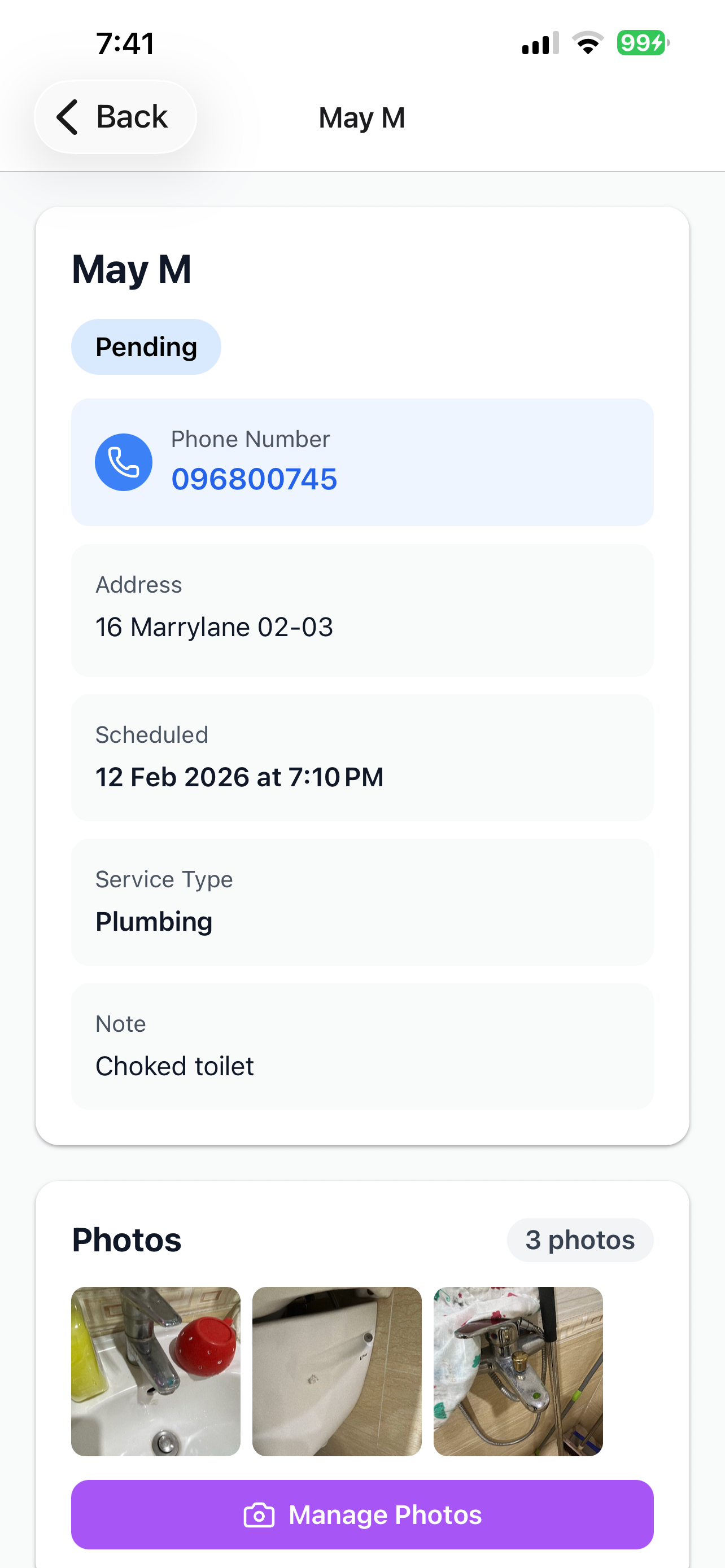 Handyman app screenshot